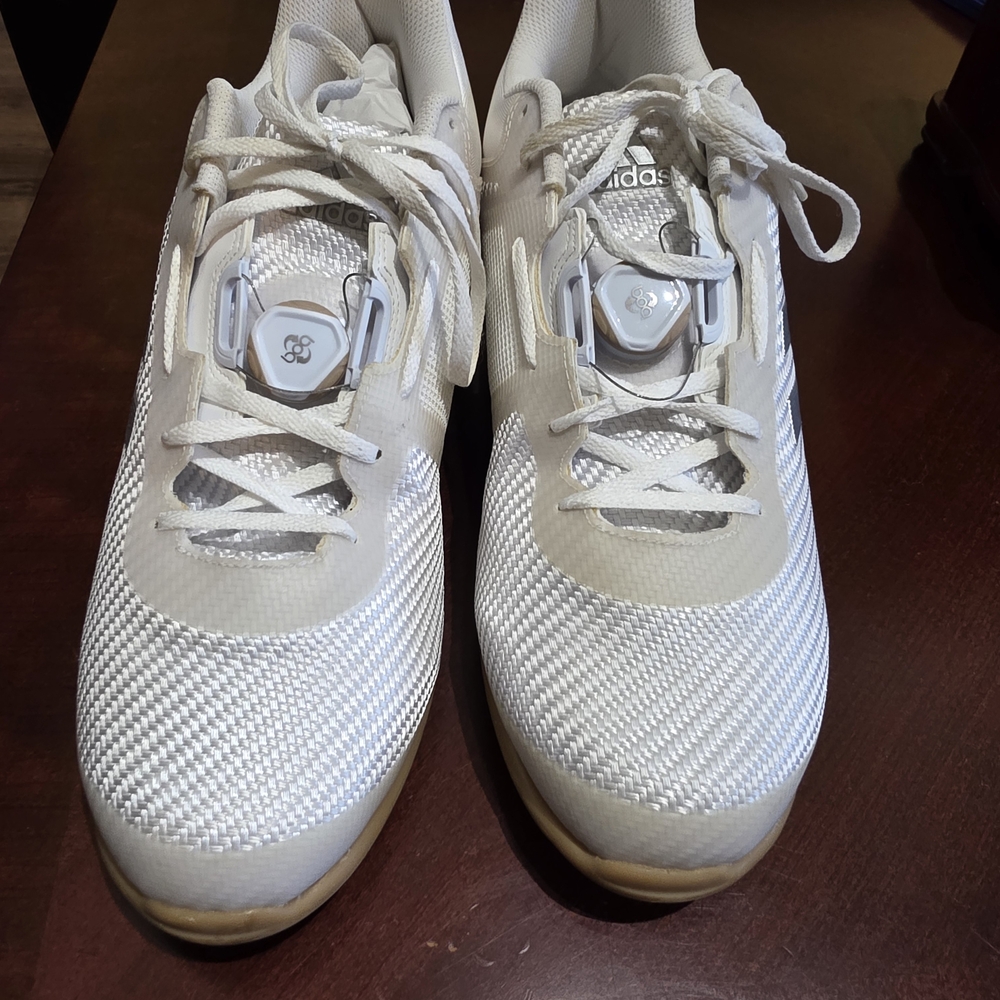 adidas White Sneakers with Tan Soles